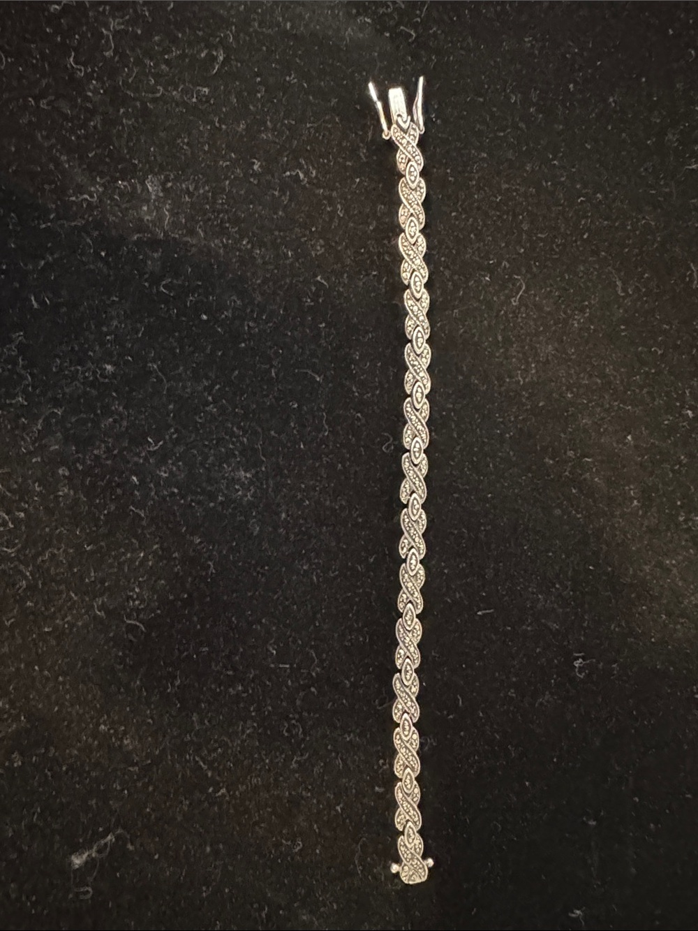 Judith Jack Silver Twisted Link Bracelet with Pavé Accents